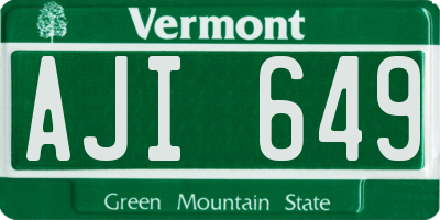 VT license plate AJI649