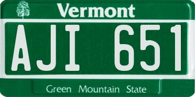 VT license plate AJI651