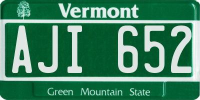 VT license plate AJI652