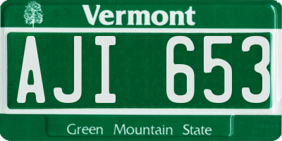 VT license plate AJI653