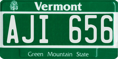 VT license plate AJI656