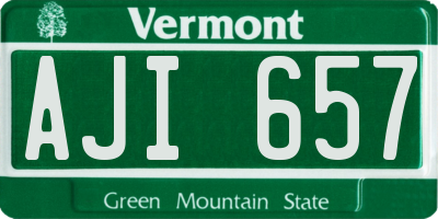 VT license plate AJI657