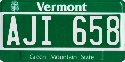 VT license plate AJI658