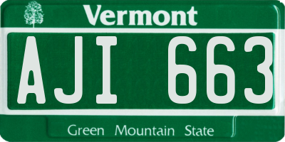VT license plate AJI663