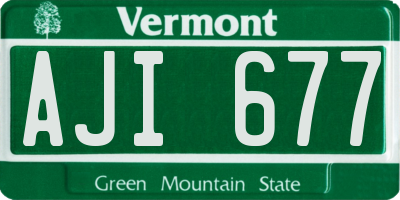 VT license plate AJI677