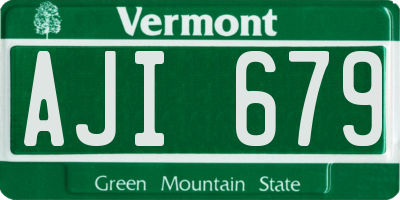 VT license plate AJI679