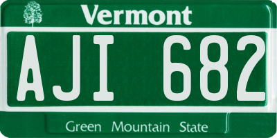 VT license plate AJI682