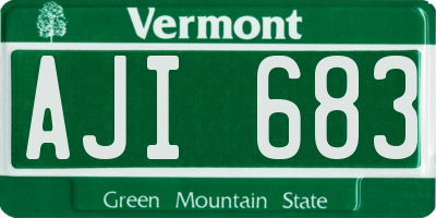 VT license plate AJI683