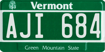 VT license plate AJI684