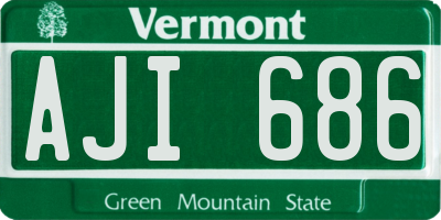 VT license plate AJI686