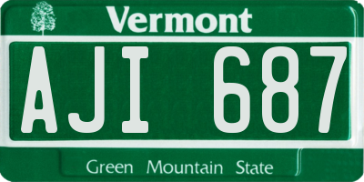 VT license plate AJI687
