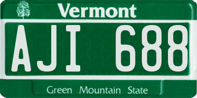 VT license plate AJI688