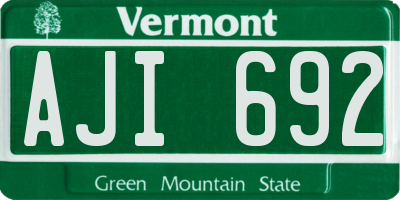VT license plate AJI692