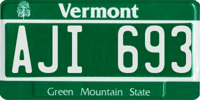 VT license plate AJI693