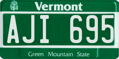 VT license plate AJI695