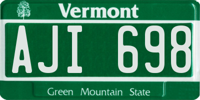 VT license plate AJI698