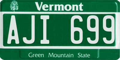 VT license plate AJI699