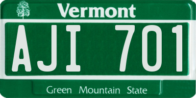 VT license plate AJI701