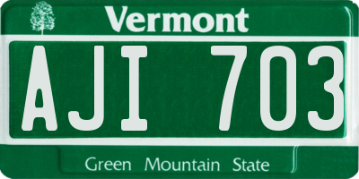 VT license plate AJI703