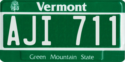 VT license plate AJI711