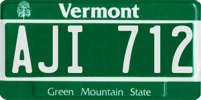 VT license plate AJI712
