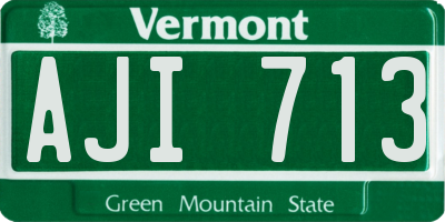 VT license plate AJI713