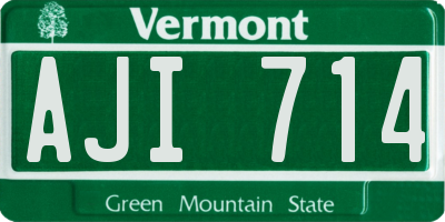 VT license plate AJI714