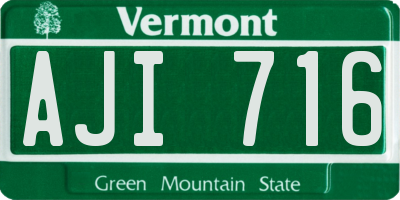 VT license plate AJI716