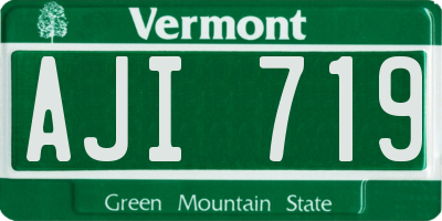 VT license plate AJI719
