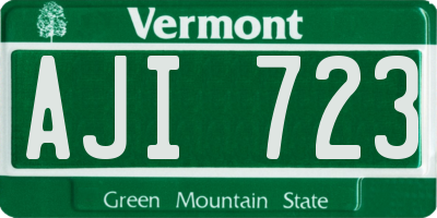 VT license plate AJI723