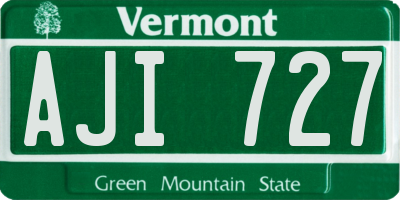 VT license plate AJI727