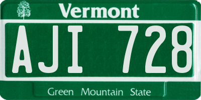 VT license plate AJI728