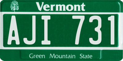 VT license plate AJI731