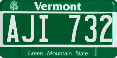 VT license plate AJI732