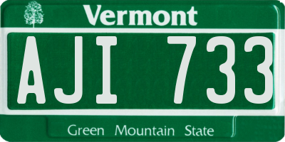 VT license plate AJI733