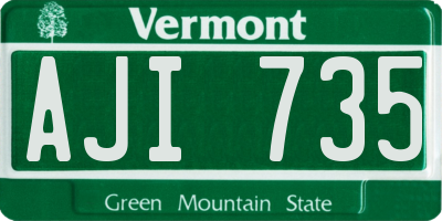 VT license plate AJI735
