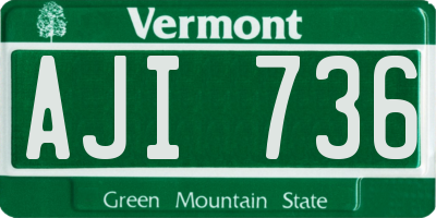 VT license plate AJI736