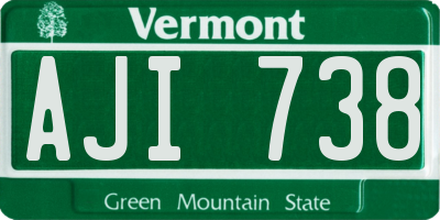 VT license plate AJI738