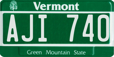 VT license plate AJI740