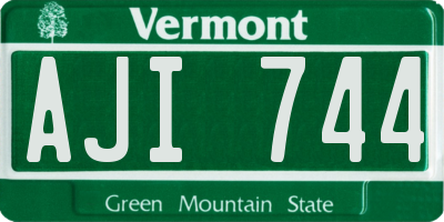 VT license plate AJI744