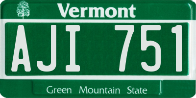 VT license plate AJI751