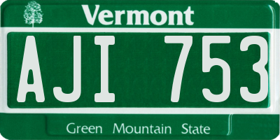 VT license plate AJI753