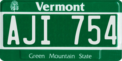 VT license plate AJI754