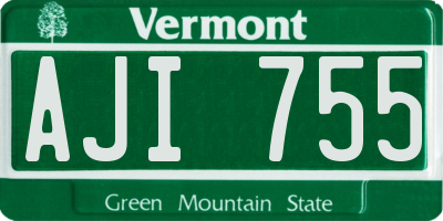 VT license plate AJI755
