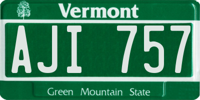 VT license plate AJI757
