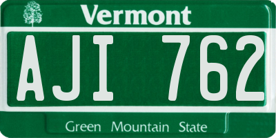 VT license plate AJI762