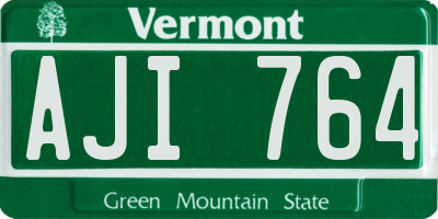VT license plate AJI764