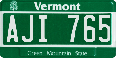 VT license plate AJI765