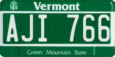 VT license plate AJI766