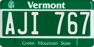 VT license plate AJI767